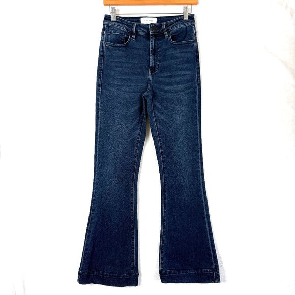 Dear John High Rise Denim Flared Stretch Comfy Jeans Womens 27 Dark Wash - Picture 1 of 8